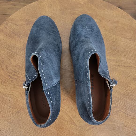 Lucky Brand Benna Women's Ankle Boots 5-5.5 Black Booties Studded Block Heel Zip - Picture 5 of 7